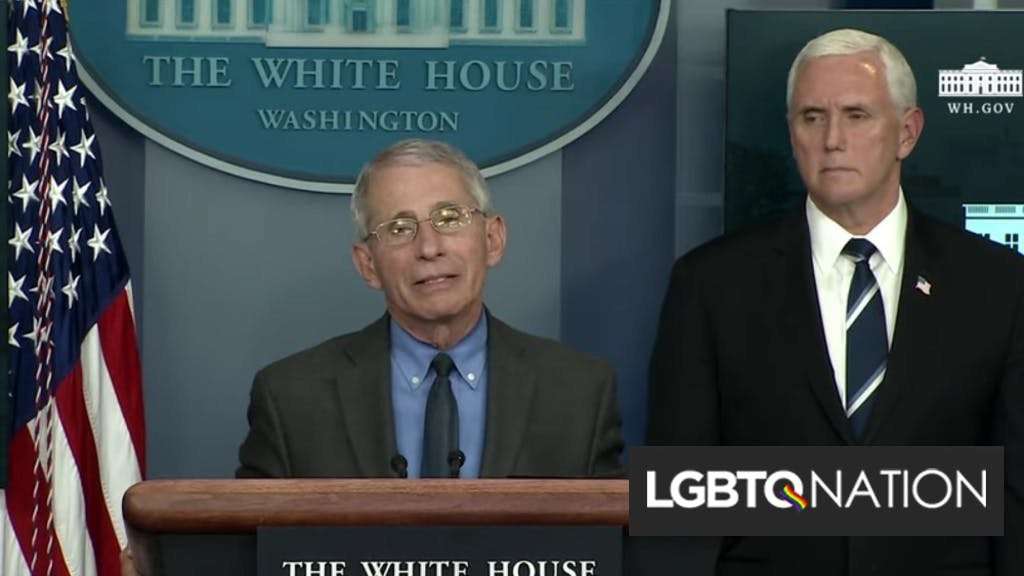 image for Anthony Fauci calls out “extraordinary stigma” gays face while standing right in front of Mike Pence