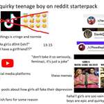 image for quirky teenage boy on reddit starterpack (I am a teenager)