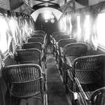 image for An interior photo of a passenger plane in 1930