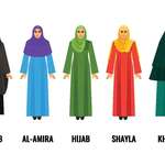 image for A helpful guide to the names of the different types of head coverings Muslim women wear
