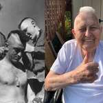 image for Guy Whidden, a WWII vet who got a mohawk the day before D-Day, is doing it again to spread cheer