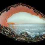 image for An agate stone that looks like a window to the ocean
