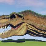 image for I sculpted a T-Rex head in Minecraft
