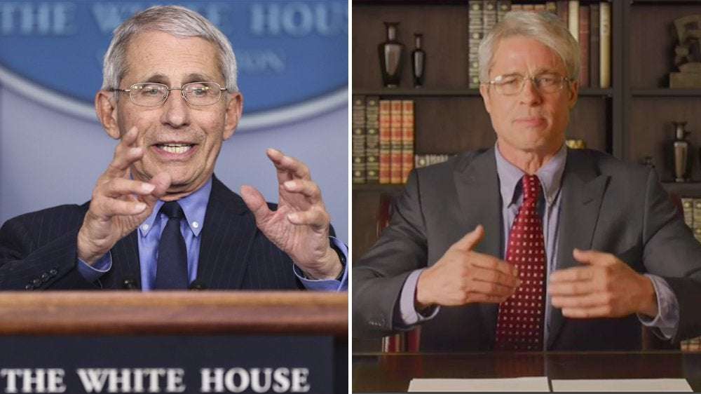image for Dr. Anthony Fauci Praises Brad Pitt’s ‘Classy’ ‘SNL’ Impersonation of Him