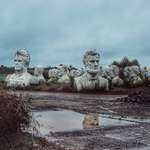 image for Abandoned presidents heads in a rural Virginia field.