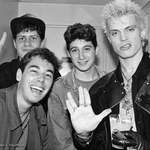 image for Beastie Boys posing with Billy Idol in 1986.
