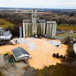 image for $1,250,000 worth of corn spilled after silo collapse in New Carlisle, Ohio on Jan 28, 2018