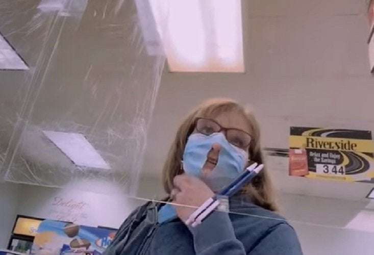 image for Kentucky Woman Cuts Hole In Mask Because “It Makes It A Lot Easier To Breathe”