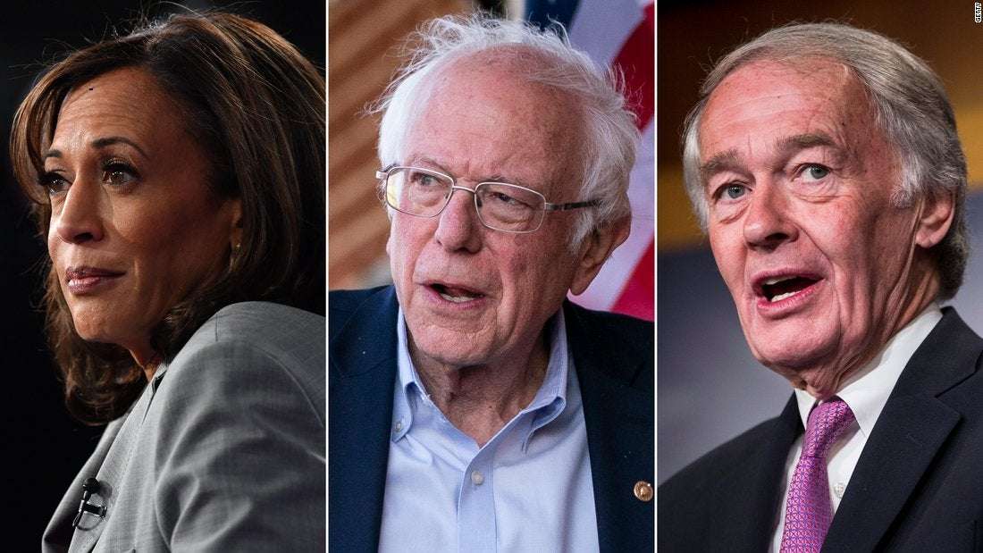 image for Bernie Sanders, Kamala Harris and Ed Markey team up to propose monthly payments during pandemic