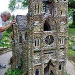 image for This model church is built out of a pile of pebbles
