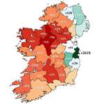 image for [OC] Population change of Ireland’s counties from 1841 to 2016