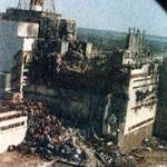 image for This is the only existing photo of Chernobyl taken on the morning of the nuclear accident. The heavy grain is due to the huge amount of radiation in the air that began to destroy the camera film the second it was exposed.