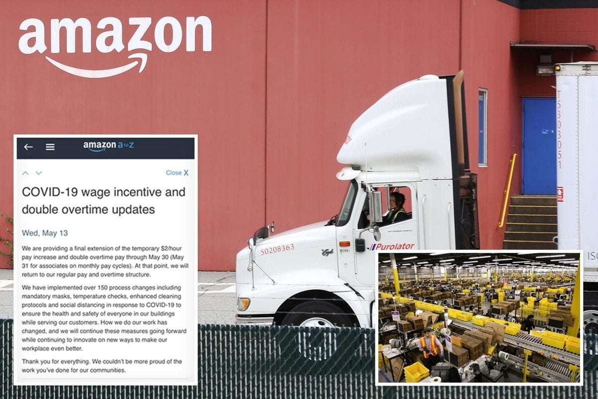 image for Amazon ending ‘hero pay’ in Canada slashing hourly wages and cutting double overtime pay despite coronavirus outbreaks