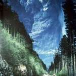 image for Today, 40 years ago, Mt St Helens exploded in Washington state. This picture was taken by Richard Lasher. He decided he'd take a look at the mountain once again before it blew, so he drove up to see the mountain. While driving, the mountain exploded. He jumped out of the car and snapped this photo.