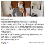 image for White Banana owns "influencers" trying to "collaborate" for freebies