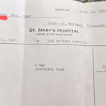 image for My Great Grandma's medical bill from 1950