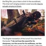 image for The Lord of the rings: the fellowship of the ring (2001) just found this dope detail that the fans would appreciate. Source - lotrfansaredorcs