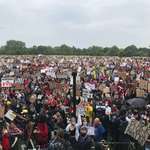 image for Photo taken at Hyde Park yesterday. Just to head off the 'thAt DoEsnT lOok liKe sOcial dIstaNcIng' comments. Protesters felt they had to come despite the pandemic, despite the risk. That's how desperate they feel about this issue