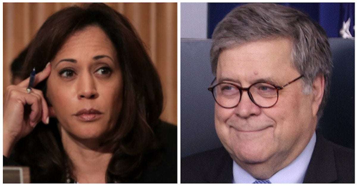 image for Kamala Harris Challenges Bill Barr to Say–Under Oath–that Clearing of Lafayette Square Was Unrelated to Bible Photo Op