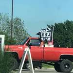 image for This guy usually flies a Trump flag, he changed today - taken in Independence MO