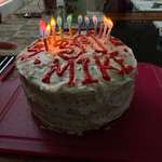 image for The candles on my buddies cake had different colored flames.