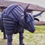 image for Bull sculpture made from recycled tires, me, 2020