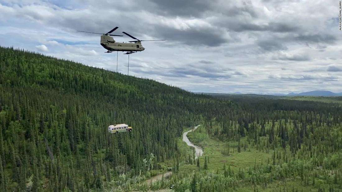 image for Alaska's 'Into the Wild' bus, known as a deadly tourist lure, has been removed by air