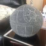 image for My daughter crocheted me a Death Star for Father’s Day.