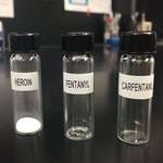 image for Vials Of Heroin, Fentanyl, And Carfentanil Side By Side, Each Containing A Lethal Dose Of The Drug.