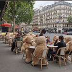 image for Social distancing in Paris cafe yesterday