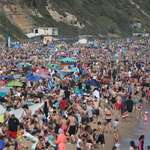 image for Bournemouth beach yesterday in England, zero social distancing