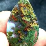 image for This is moss agate from Indonesia, the ''moss'' is actually iron and other mineral inclusions in the stone that make it look like it contains a secret forest!
