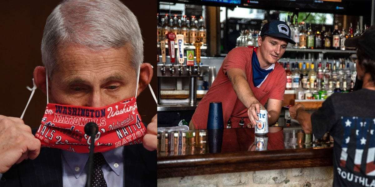 image for Dr. Fauci says drinking inside bars is one of the most dangerous things you can do right now