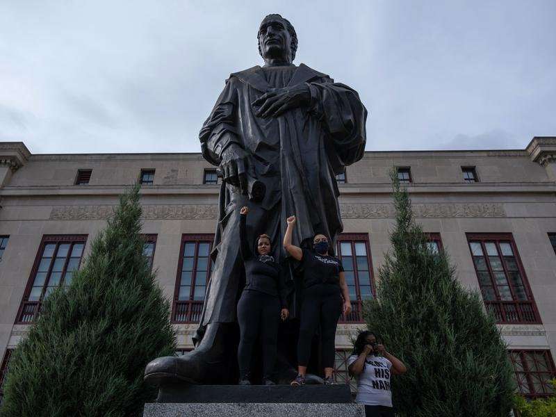 image for Columbus, Ohio, Takes Down Statue Of Christopher Columbus