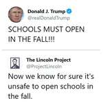 image for I'm surprised he spelled "schools" correctly