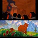 image for In Brother Bear (2003) when Kenai is transformed into a bear the aspect ratio changes and widens from 1.75:1 to 2.35:1 representing the character’s expanded perception of the world.