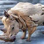 image for Rhino made from driftwood