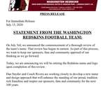 image for Washington Redskins officially retire the Redskins name and logo