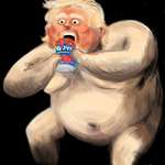image for Trump devouring his beans, illustration, Luke McGarry,2020