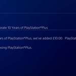 image for [Image] Sony is giving away PSN credit to celebrate 10 years of PS+