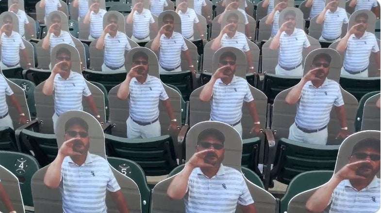image for White Sox fan buys 100 cardboard cutouts of himself to take up infield section at Guaranteed Rate Field