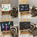 image for Little trash panda's first steps into fine arts.
