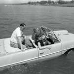 image for Lyndon B. Johnson would surprise guests at his Texas ranch by driving them down the hill in his Amphicar, claiming the brakes had gone out. Once it hit the lake, their panic would subside when they realized the car had been designed to function on water.