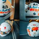 image for Official Photos of Lando's British GP helmet, designed by a young fan, Eva.