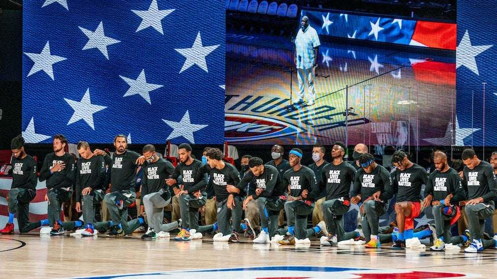 image for Oklahoma City Thunder players kneel during anthem despite threat from GOP state lawmaker