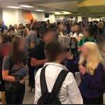 image for Rhea county high school in TN today. No social distancing, and nary a mask.