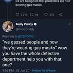 image for COLORADO SPRINGS POLICE DEPT. incites violence by suggesting protesters exercising their legal right to wear gas masks is somehow a threat to the police and that things are not going to be peaceful because of it.