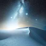 image for White Sands and the Milky Way Galaxy, New Mexico.