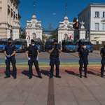 image for In another edition of state vs LGBT, someone drew a rainbow with chalk on Warsaw's main promenade. Police closed the street because it's a 'traffic hazard'.