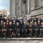 image for Solvay Conference in 1927 — the most intelligent picture ever taken. Einstein, Curie, Schrödinger, Bohr, Heisenberg and many more